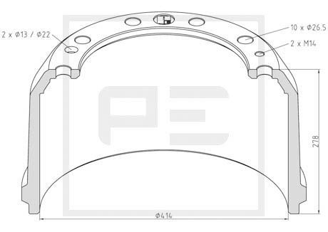 PE AUTOMOTIVE Bremžu trumulis 256.025-00A